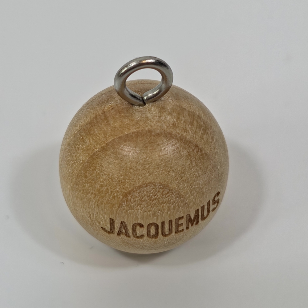 Jacquemus Wooden Ball Charm Logo Pendant Zipper Pull Keychain - Picture 3 of 5